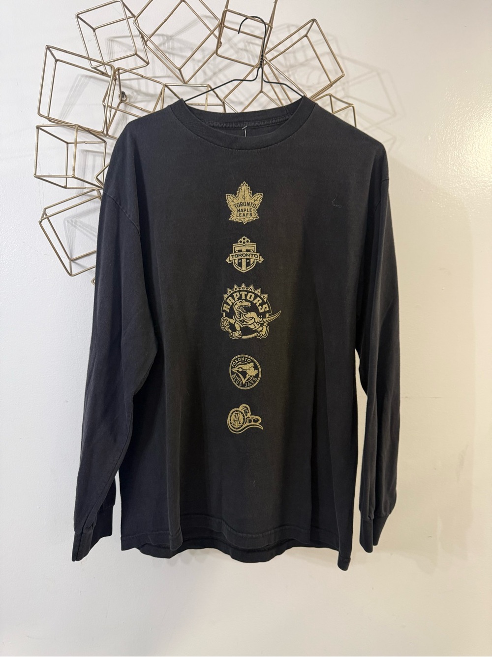 Men’s OVO x Toronto raptors Sports Graphic Long Sleeve Shirt - Black